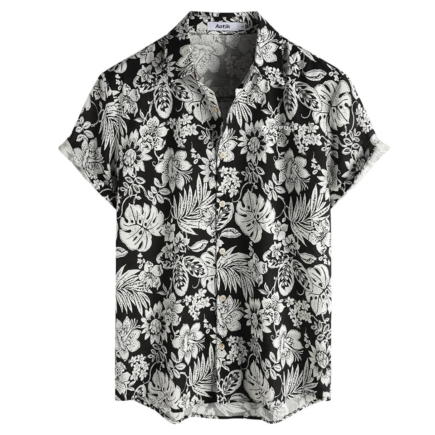 Black Floral Hawaiian Shirt Men's